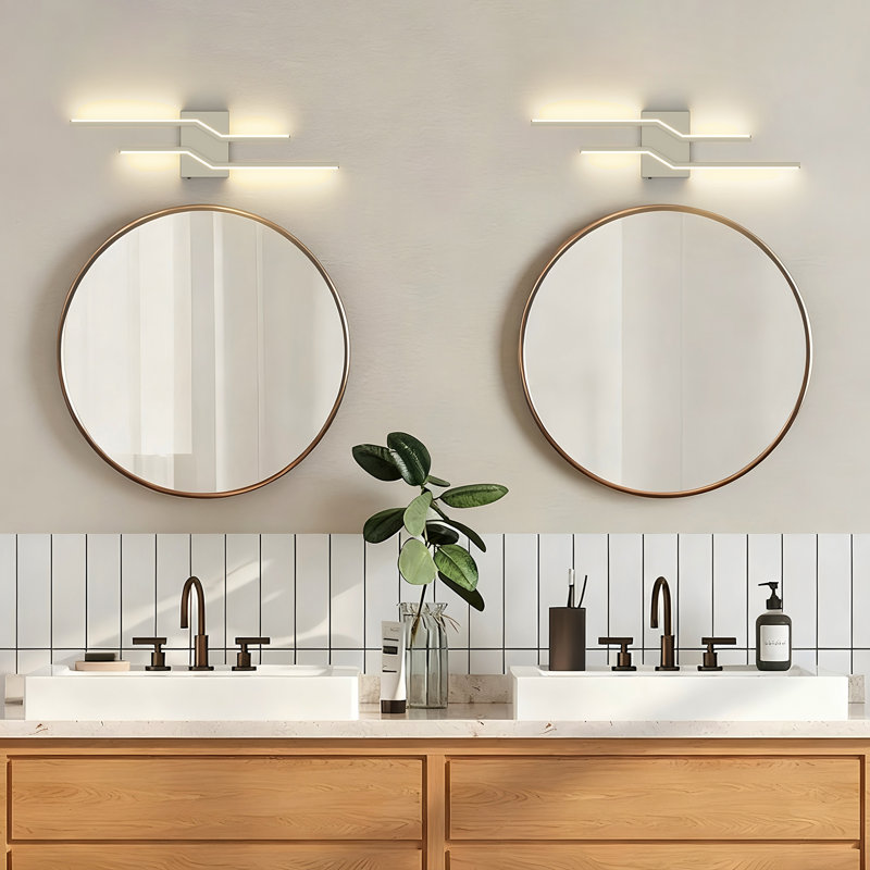 Dimmable LED Bathroom Vanity Light with 5 Adjustable Color Temperatures, 5.9" H x 23.6" W x 2.2" D, Brushed Nickel