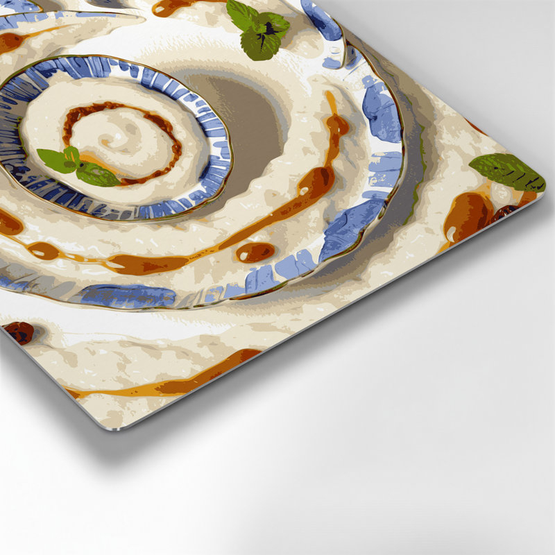 Dessert riz au lait, art mural beige, H 8 po x l 8 po