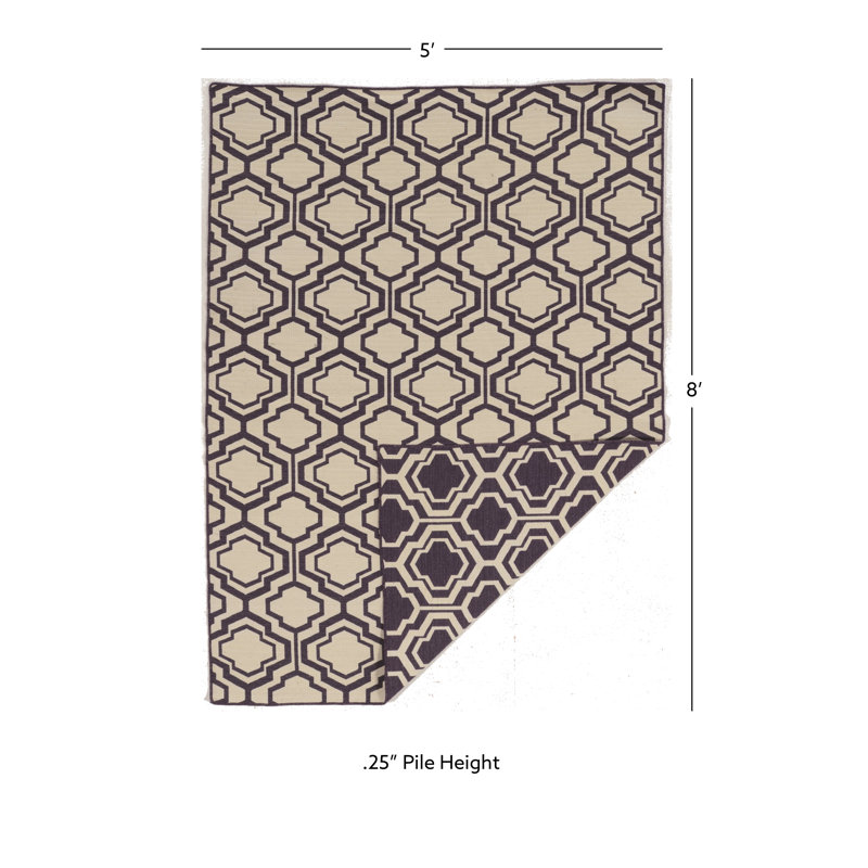 Abbi Wool Geometric Indoor Rug, 5' x 8'
