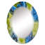 Bleu et vert, art abstrait fluide de luxe - miroir mural moderne-100144367