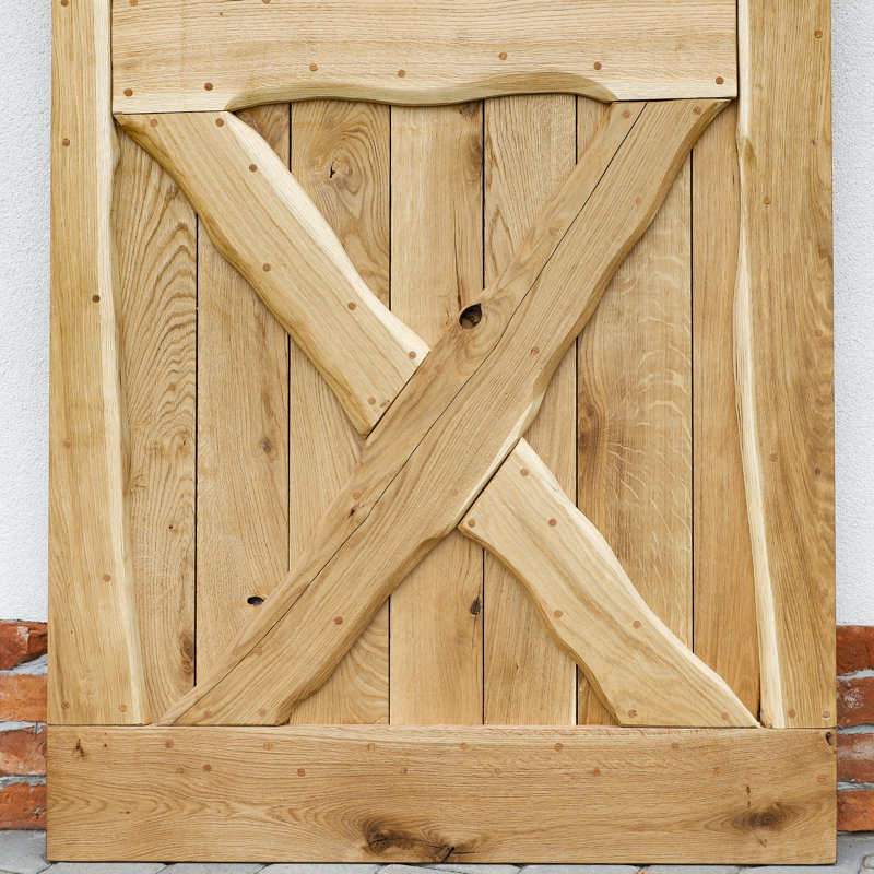 Buldir Solid Oak Barn Doors, 210cm H x 100cm W x 4cm D, Natural Oil