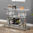 Plasencia Metal Rolling 3 Tiers Bar Cart with Wine Glass Storage and Handle-1780032420