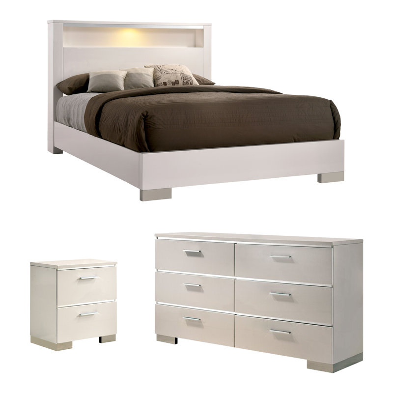Ensemble de chambre configurable avec lit plateforme Ricka