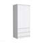 Armoire 2 tiroirs, porte double, tringle de suspension - blanc-1508913982