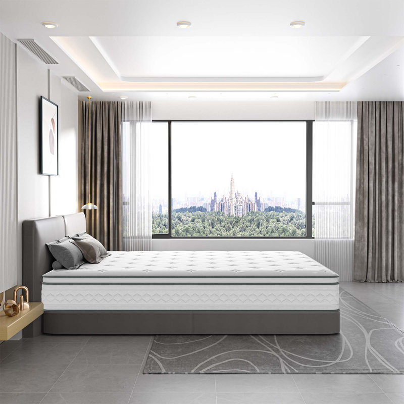 Matelas hybride en mousse à mémoire de forme moyenne de 8 po Ellayne dans une boîte avec mousse certifiée CertiPUR-US