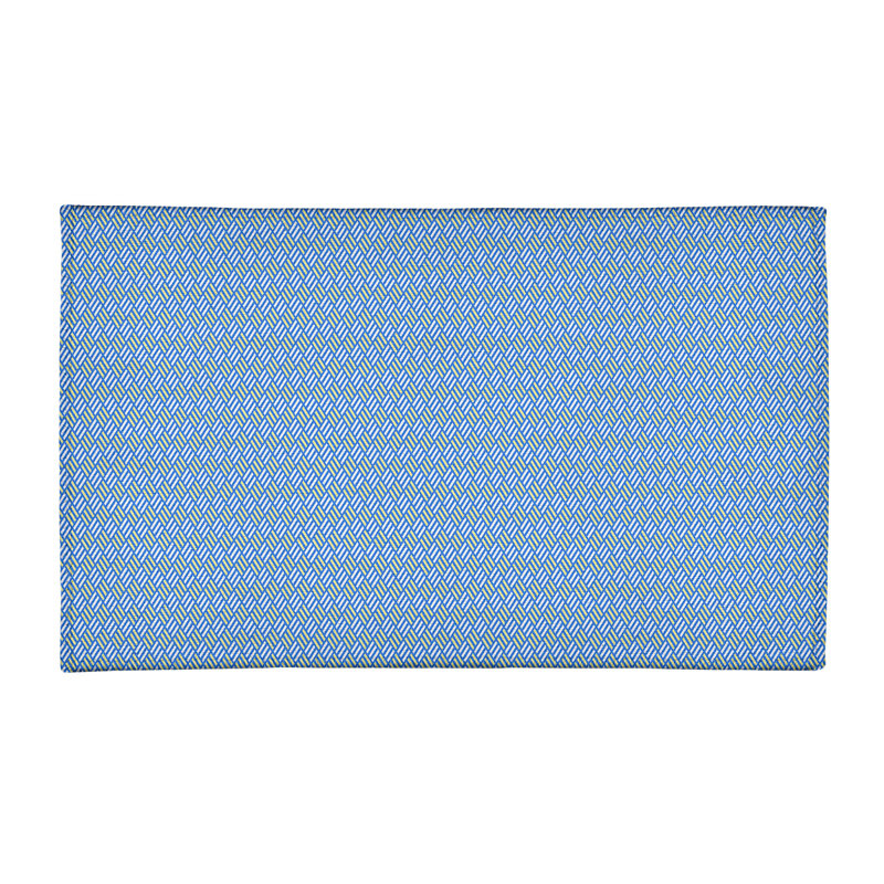 Tapis bleu à rayures losanges, Rectangle 2 pi x 3 pi
