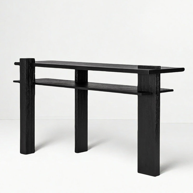 Nordic Solid Wood Console Table, 33.5" H x 78.7" W x 15.7" D