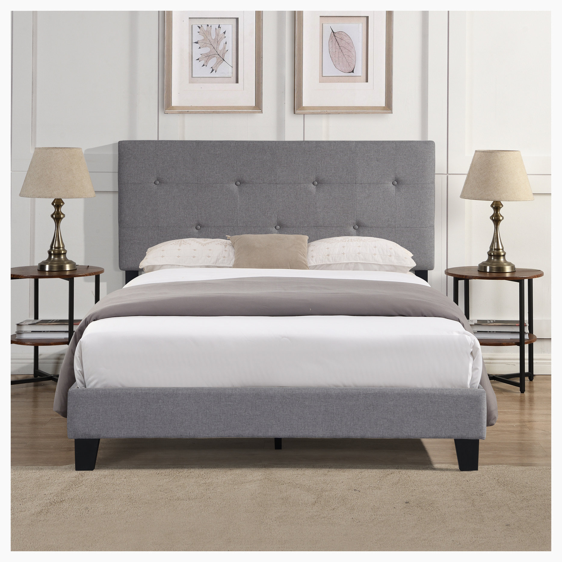 Winston Porter Noree Queen Tufted Upholstered Platform Bed | Wayfair