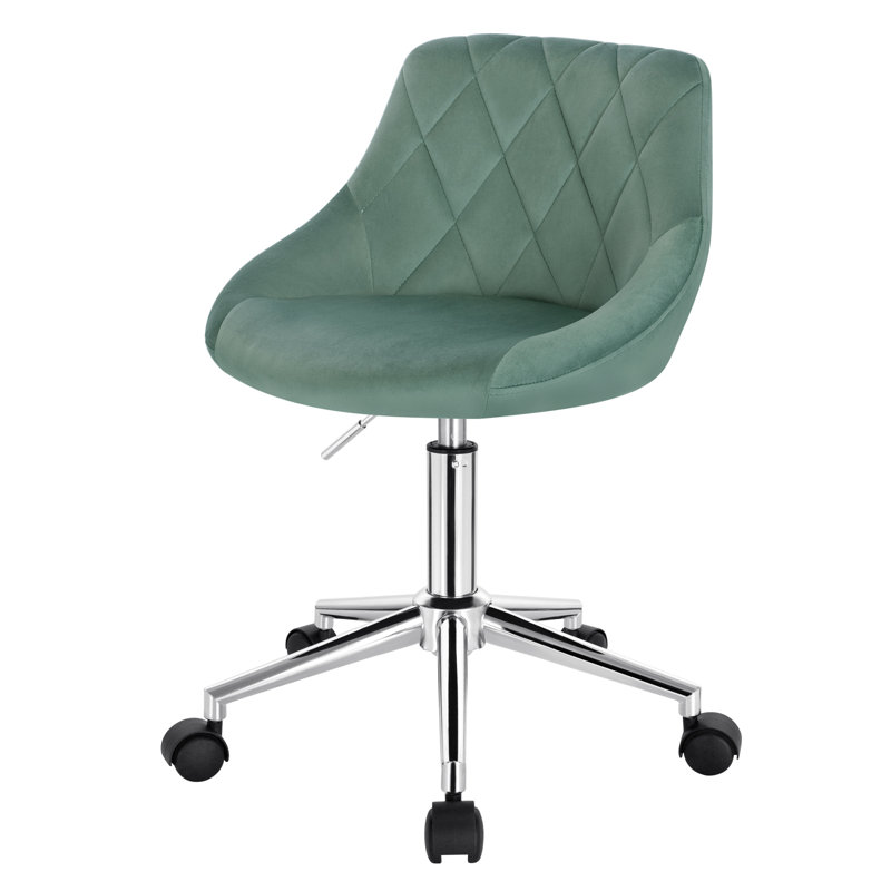 Wellsville Office Chair in Velvet, Turquoise