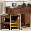 Buffet Seyla 55 po avec portes cannelées, 4 tablettes ajustables et pieds en bois massif. Meuble d'appoint idéal pour le salon, l'entrée ou la salle à manger.-571009473-571009472