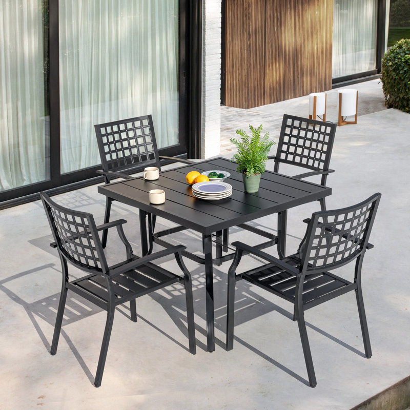 Riven Square Outdoor Dining Set, Square, 4