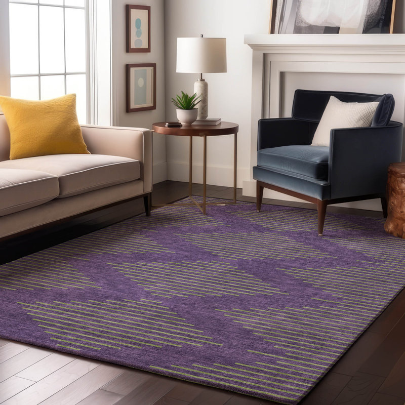 Tapis géométrique de qualité supérieure lavable à la machine Jahnke AMF1017, Rectangle 2 pi 6 po x 3 pi 10 po