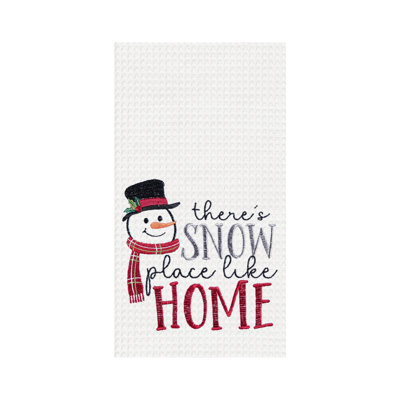 Torchon 100% coton tissé gaufré «There Snow Place Like Home»