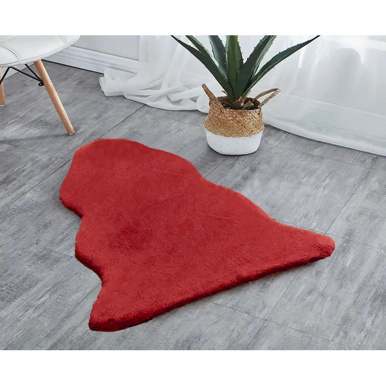 Herminda Faux Fur Washable Indoor Rug