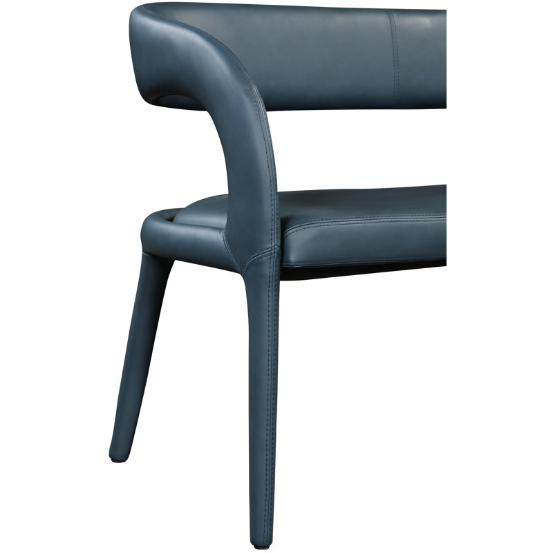 Sylvester Aurich Faux Leather Bench, Navy Vegan Leather