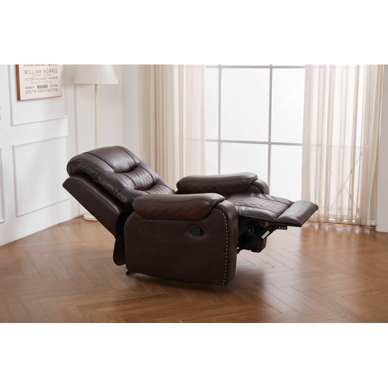 Fauteuil inclinable standard en similicuir 40 po Adele, Brun