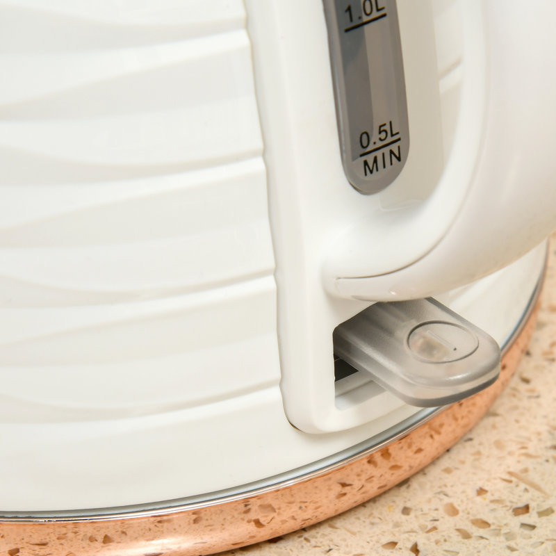 HOMCOM 1.7L Electric Tea Kettle, Cream