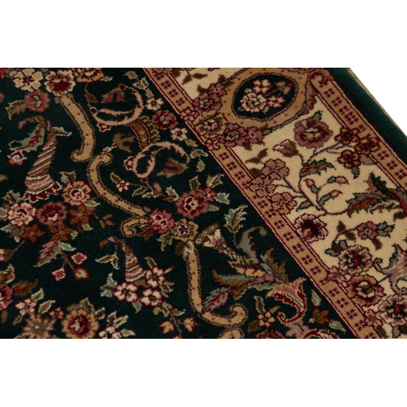 Tapis vert noué à la main de haute qualité