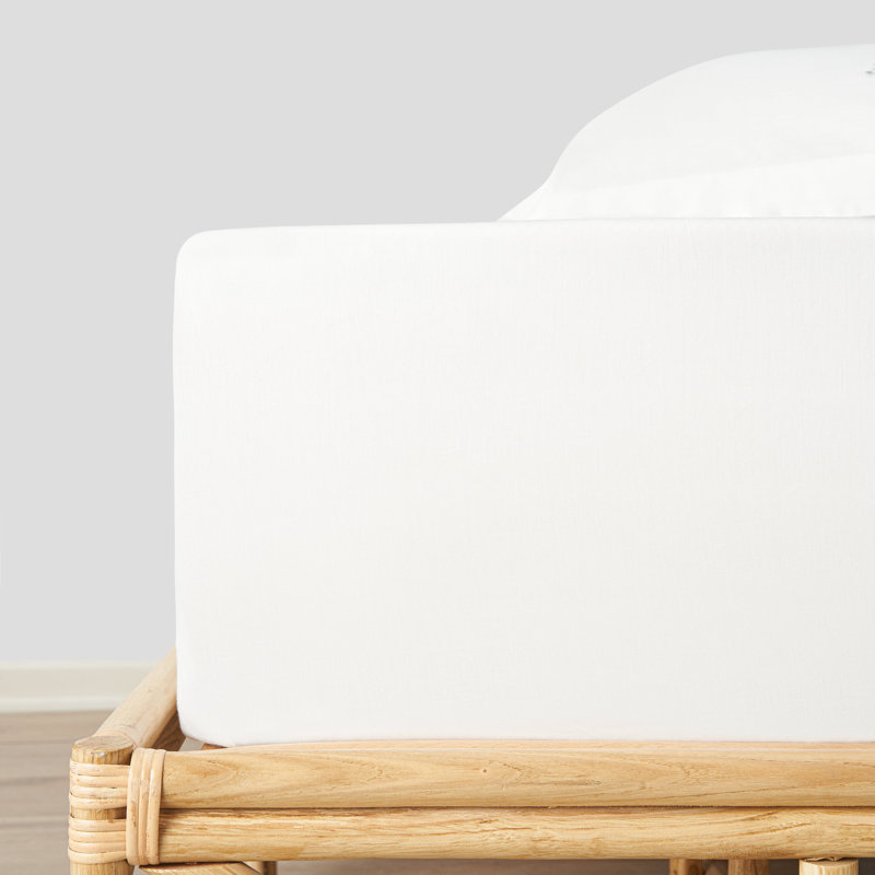 Brooklands Sateen Plain Weave Fitted Sheet, King, White