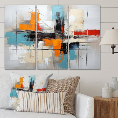 Asian Art Abstract Expression I - 3 pièces sur toile tendue