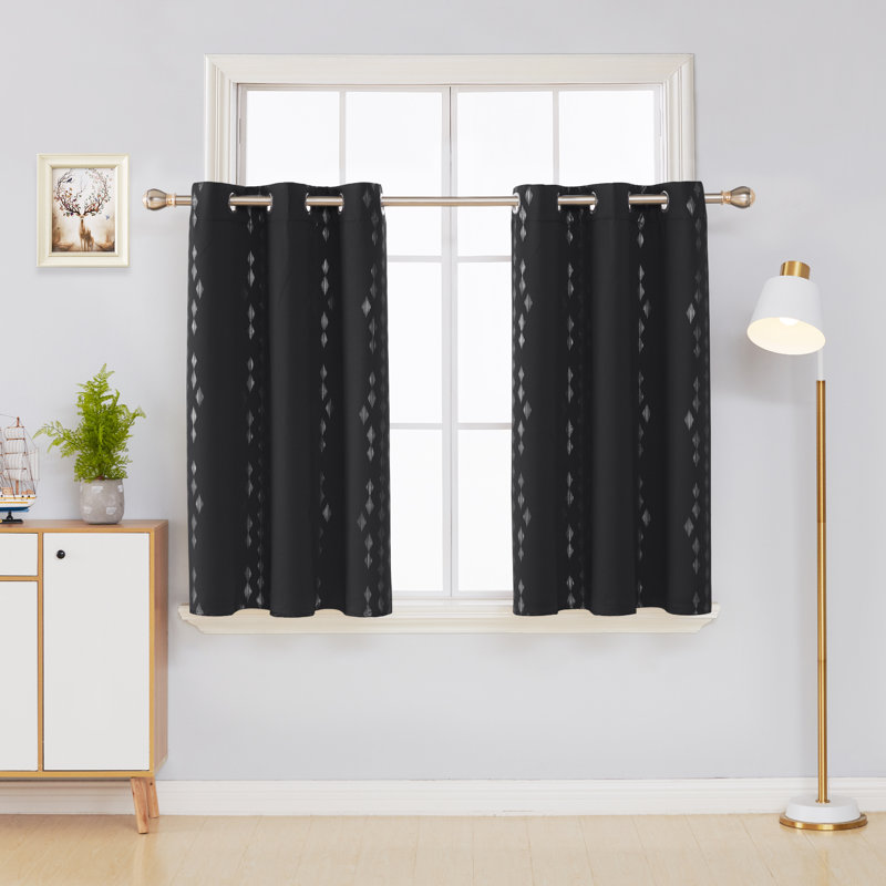 Bedolla Room Darkening Curtain Pair, Black, 42" W x 53"L