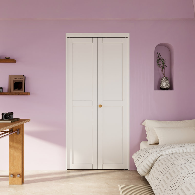 Porte pliante 80H à panneau en bois massif avec quincaillerie d'installation, 32 po x 80 po