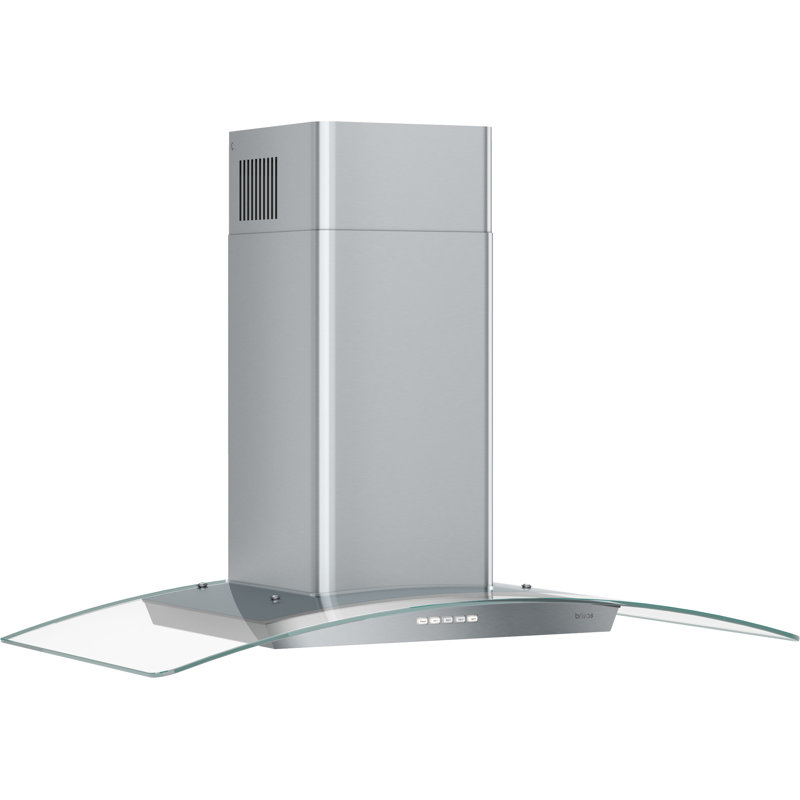 Zephyr Brisas 36 In. 600 CFM Curved Glass Wall Mount Range Hood With LED Lights In Stainless Steel