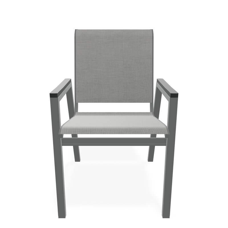 Bazza Outdoor Dining Chair, Graphite, Alloy Sunbrella®