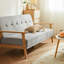 Coussin de lit modulaire en coton et lin LightGray