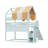 Full Size Light Green Wood Loft Bed, Space Saving Design with Slide & Storage-662168834
