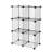6 Cube Grid Stackable Storage Rack, Stacks Vertically And/Or Horizontally, Black