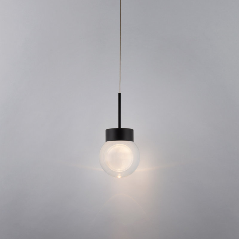 Double Bubble 1 - Light Single Globe LED Pendant, Black