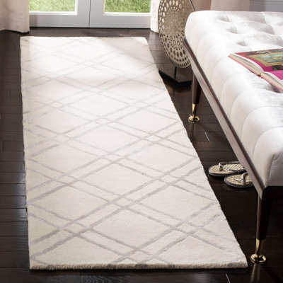 Tapis géométrique en laine touffeté à la main Milroy