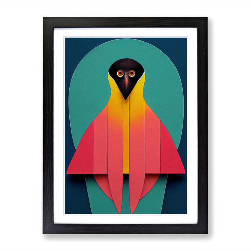 Unforgettable Bird Abstract - Single Picture Frame Print, Black Framed, 64cm H x 46cm W x 2cm D