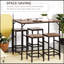 Ensemble 5 pièces de table de salle à manger industrielle, table de bar et 4 tabourets, durable et élégant pour les cuisines modernes et les espaces de divertissement