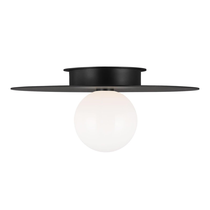 Allegra 1 - Light Flush Mount, Midnight Black, 6.375" H x 14" W x 14" D