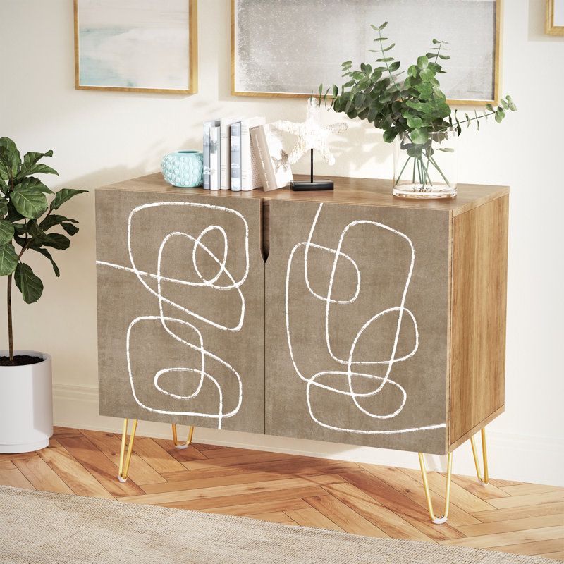 35'' Sideboard, Pastel Line Brown