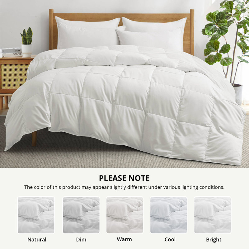 Insert de couette en duvet synthétique de qualité supérieure toutes saisons, Très grand californien, Blanc