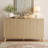 Fluted Sideboard Buffet Cabinet with Solid Wood Legs-975134559