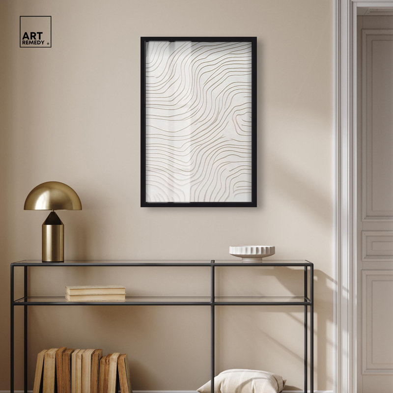 Décoration murale moderne Contour Lines Shadowbox Print par Art Remedy, cadre noir, 21 x 31, H 31 po x l 21 po