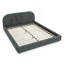 Structure de lit tapissier pour grand lit, style minimaliste moderne avec tête de lit haute incurvée, tissu de fil circulaire de qualité supérieure et support de pieds robuste, matelas non inclus-370297802
