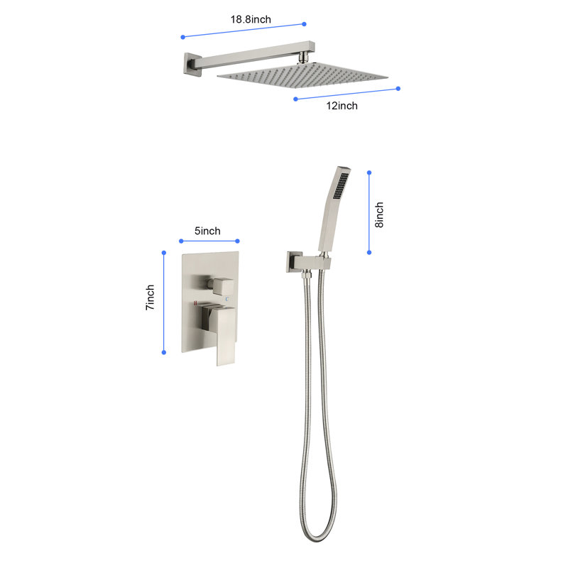 All-In-One Kit with Rough in-Valve, Brushed Nickel
