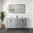 Distressed Grey Double Bath Vanity 60 In. W X 22 In. D, With Cultured Marble Top-117978772