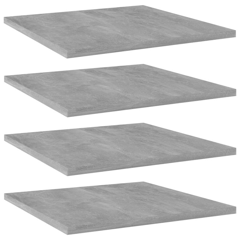 Tablettes flottantes étagères murales, Gris béton, H 0,6 po x l 15,7 po x P 15,7 po