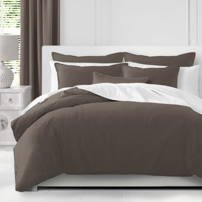 Ensemble de housse de couette standard en coton gaufré