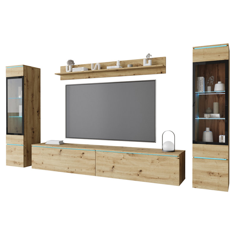 Veve II Unfinished Entertainment Centre for TVs up to 78", Oak Artisan