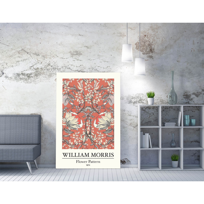 William Morris Flower Pattern Canvas Wall Art Print , 45.72cm H x 30.48cm W