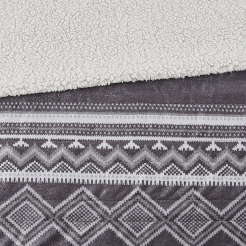 Grey Electric Knitted Reversible Heat Blanket 60x70 inch