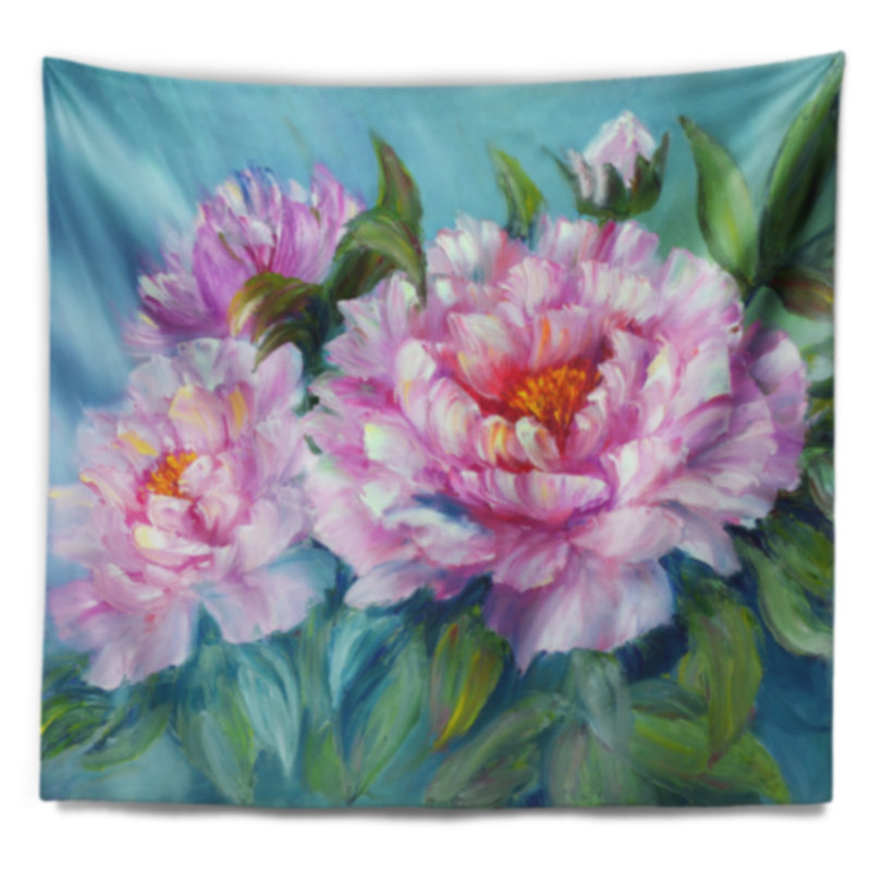 Tapisserie rose des pivoines Floral, H 32 po x l 39 po