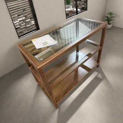 Armoire pour îlot central en verre